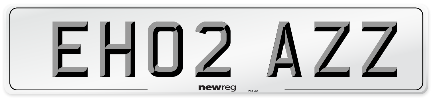 EH02 AZZ Number Plate from New Reg